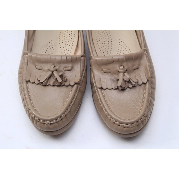 Nwob Sas Kiltie Loafers Tasseled Women's Tan Beige Shoes Sz 6 M - Picture 2 of 12